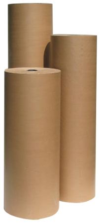 Kraftpapier, naturbraunes Natronkraft-Packpapier in Pack-Rollen, 1-seitig glatt, gerippt (vergé) © NEUHAUS-PAPIER